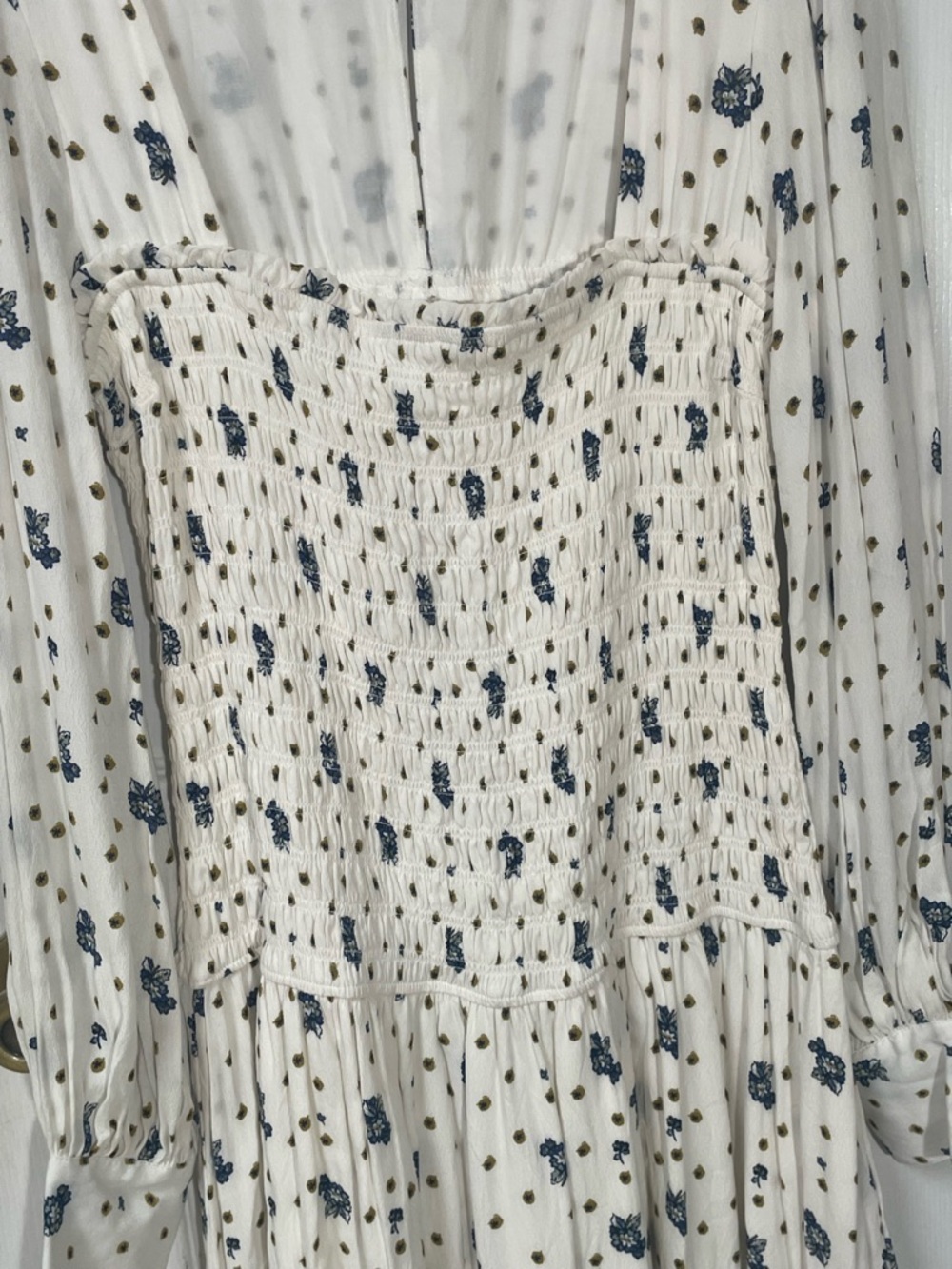 Free People Dress Mini Large Milkmaid Cottagecore Two Faces Ruffle Summer Boho - Picture 4 of 11